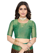 Thumbnail for Vamika Black Chiffon Brasso Bollywood Style Woven Saree (DIMPLE BLACK) - Distacart