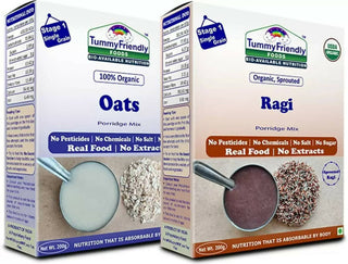 TummyFriendly Foods Organic Oats and Organic Sprouted Ragi Porridge Mixes Combo - Distacart