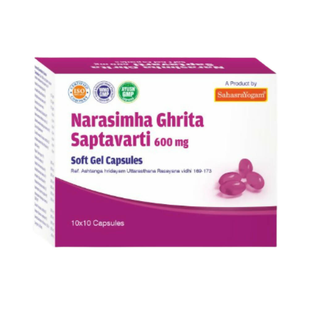 Sahasrayogam Narasimha Ghrita Saptavarti Softgel Capsules - Distacart