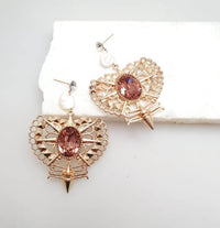 Thumbnail for Bling Accessories Swarovski Blush Rose Earrings - Distacart