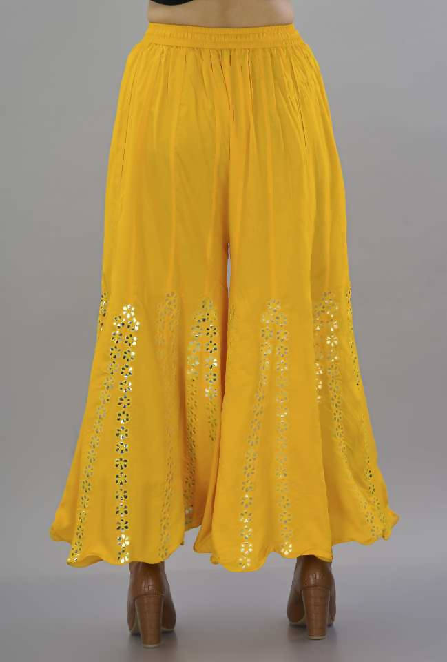 Mominos Fashion Yellow Mirror Palazzo