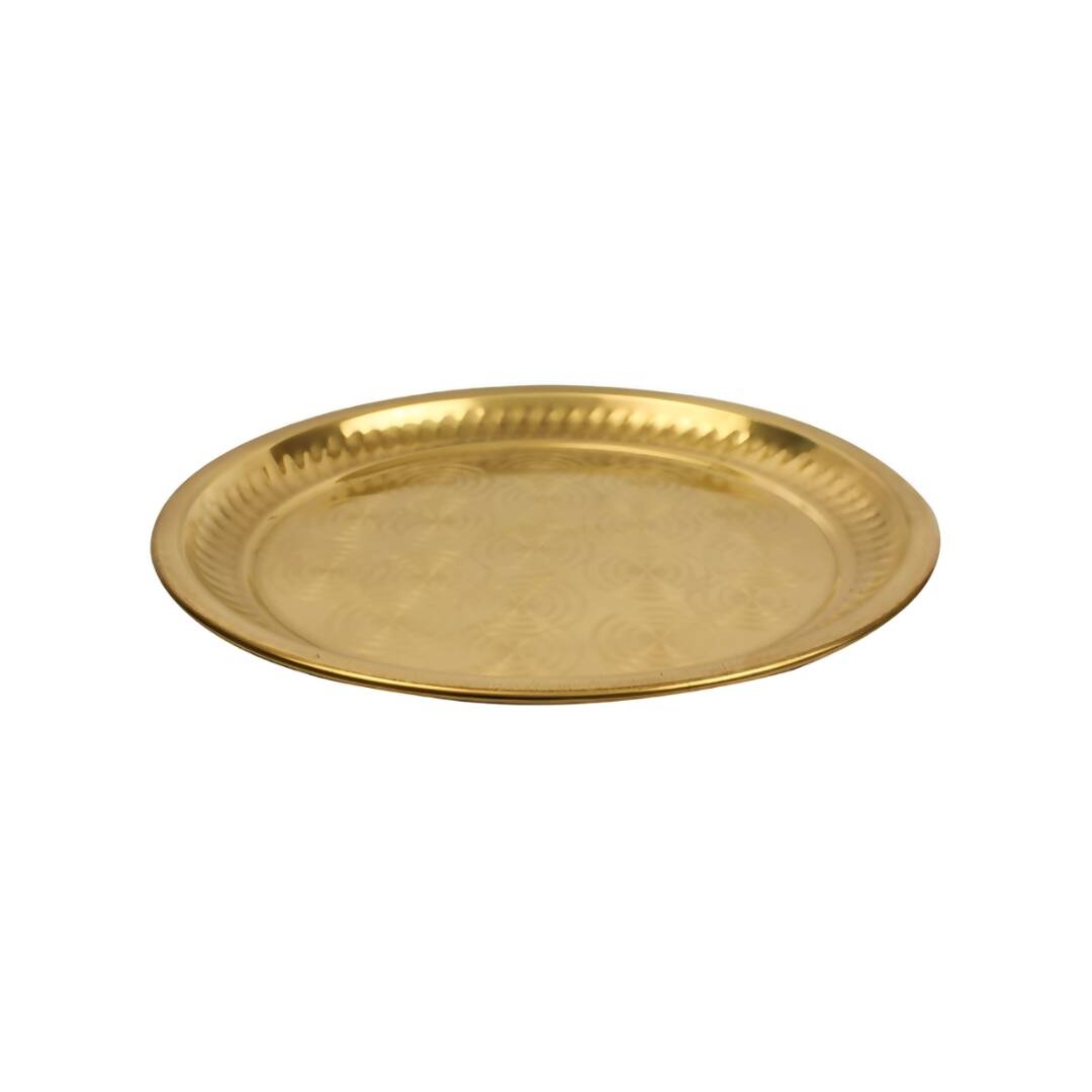 Spillbox Gold-Toned Brass Ring Thali Pooja Essential - Distacart