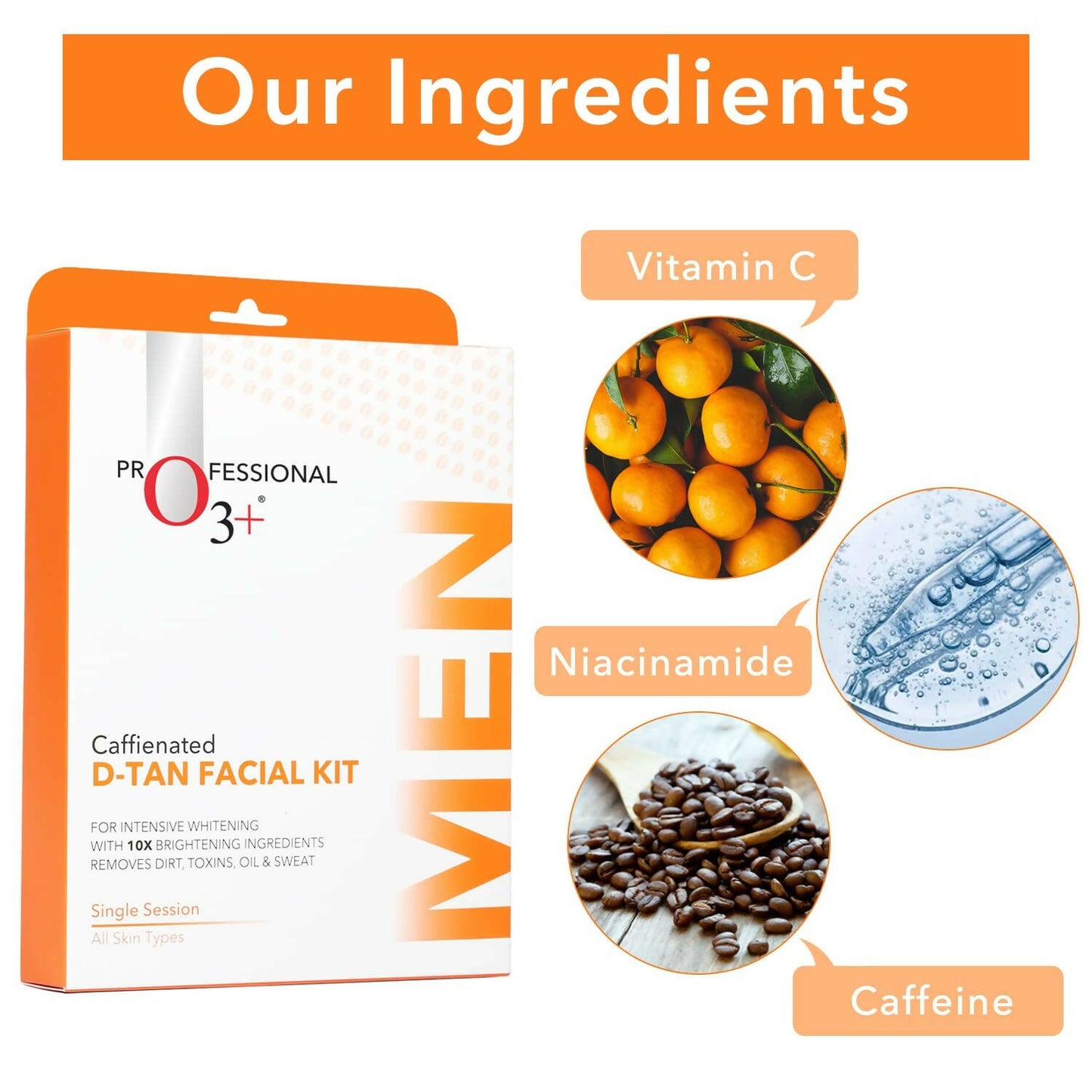 Professional O3+ Caffeinated D-Tan Facial Kit - Distacart