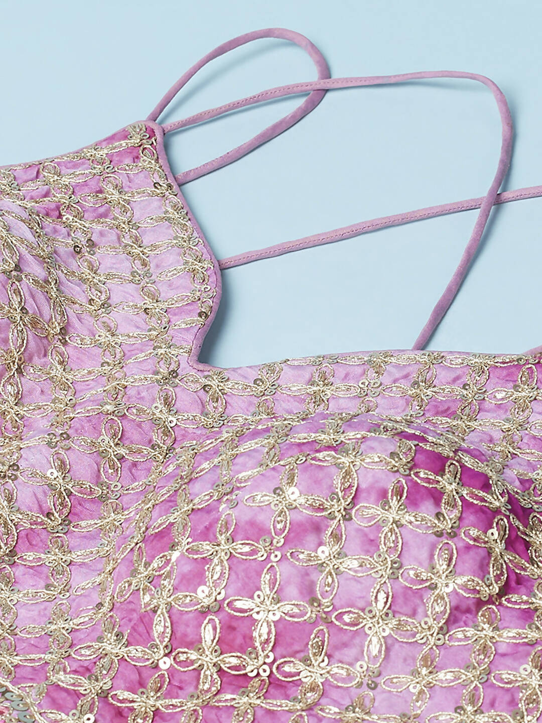 House of Panchhi Lavender Organza Floral Printed Lehenga choli & Dupatta - Distacart