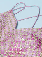 Thumbnail for House of Panchhi Lavender Organza Floral Printed Lehenga choli & Dupatta - Distacart