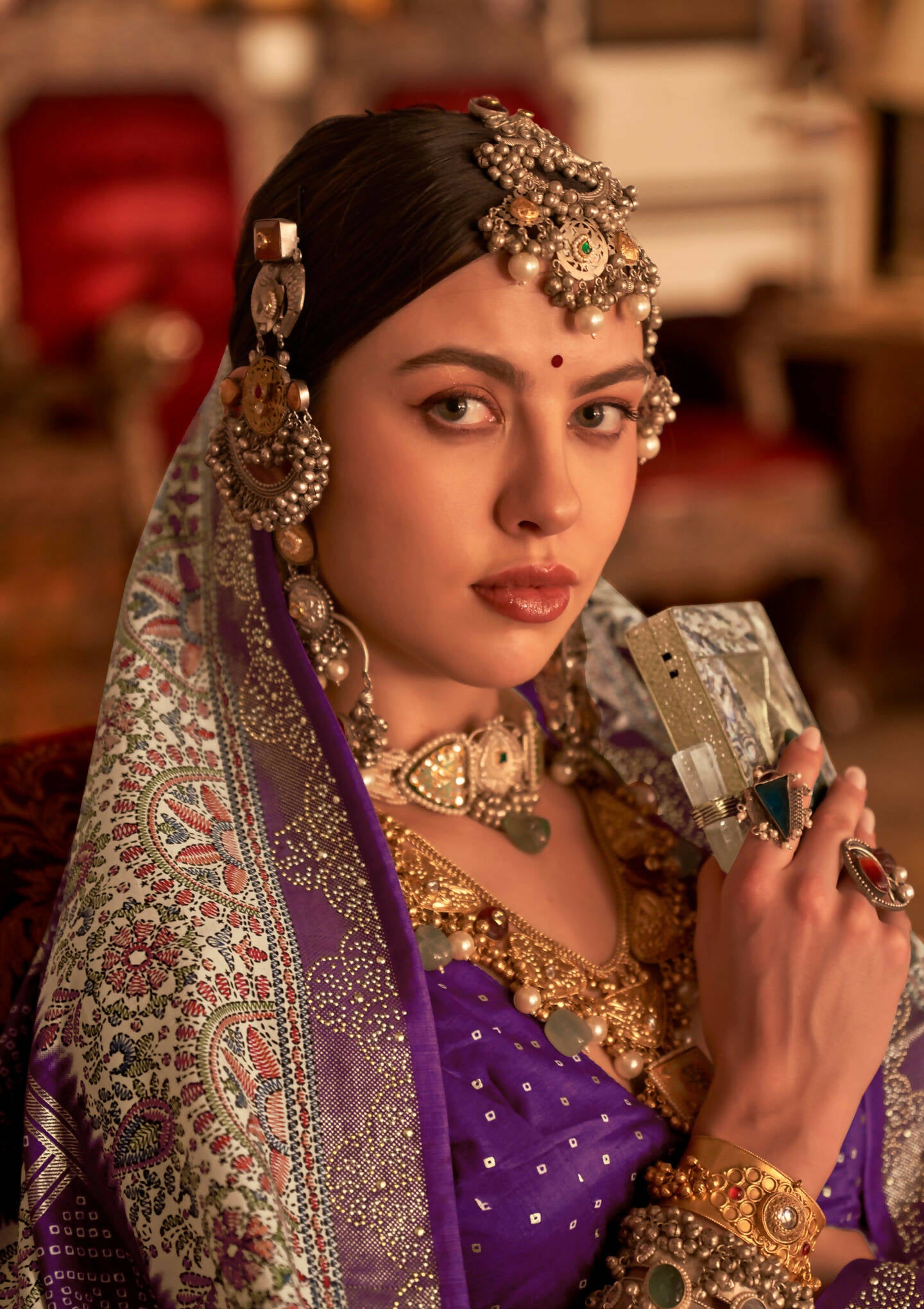 Purple P V Silk Digital Print, Zari Work Printed Saree - Rewaa Parampara - Distacart