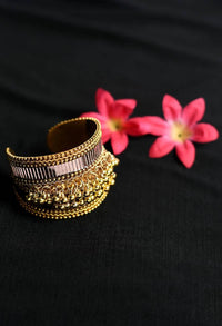 Thumbnail for Tehzeeb Creations Golden Colour Bracelet With Ghunghru And Mirror Work