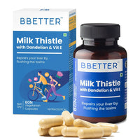 Thumbnail for BBETTER Milk Thistle Liver Detox Capsules with Dandelion & Vitamin E - Distacart