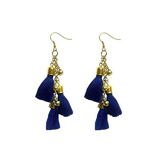 Tiaraa Girl'S Alloy Tassel Hanging Earrings (Blue) - Distacart
