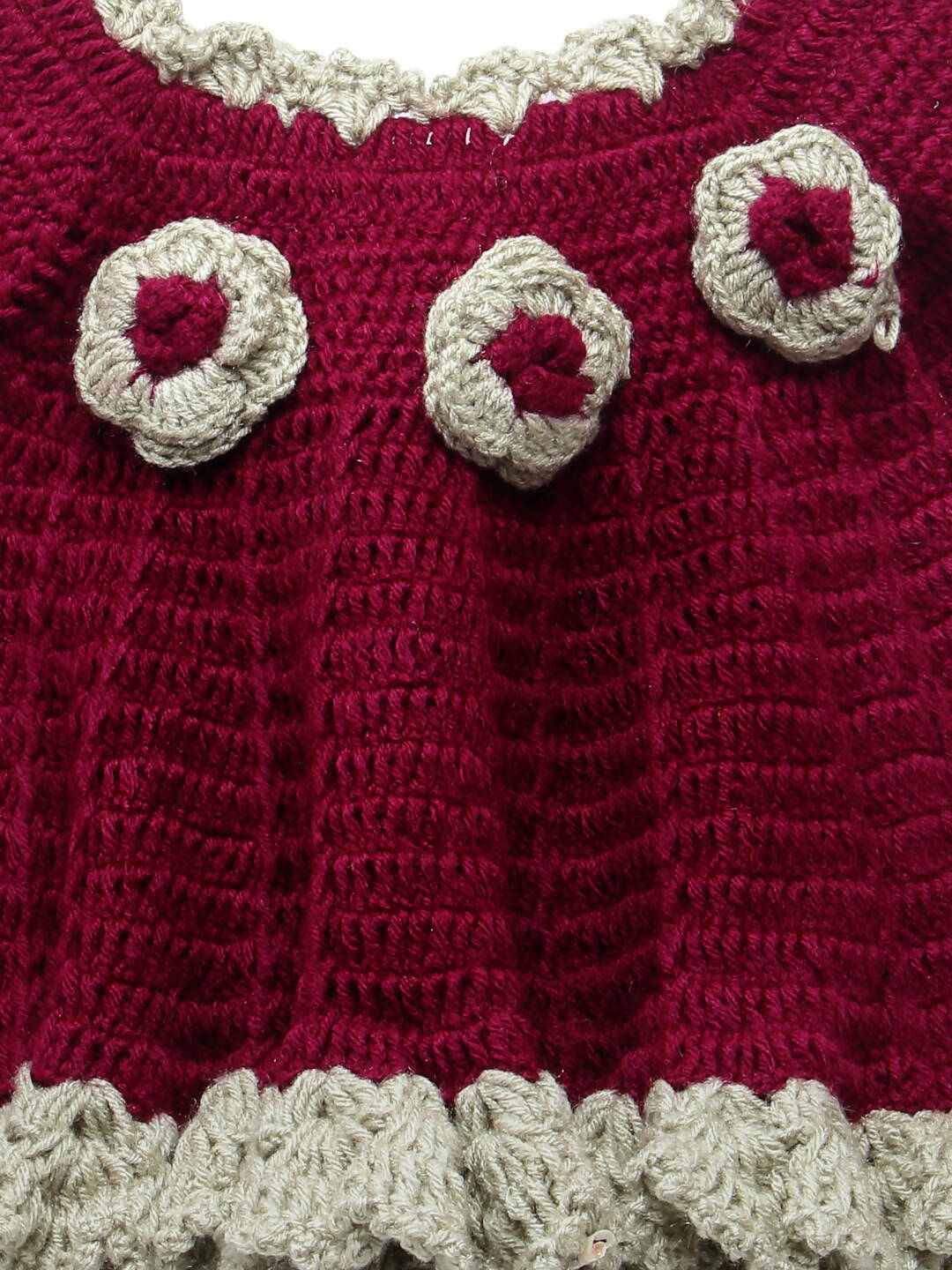 ChutPut Hand knitted Crochet Beautiful Wool Dress - Purple - Distacart