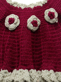 Thumbnail for ChutPut Hand knitted Crochet Beautiful Wool Dress - Purple - Distacart