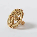 Thumbnail for Mominos Fashion Joharkamal Gold-Plated Stone Studded Adjustable Finger Ring - Design 15 - Distacart