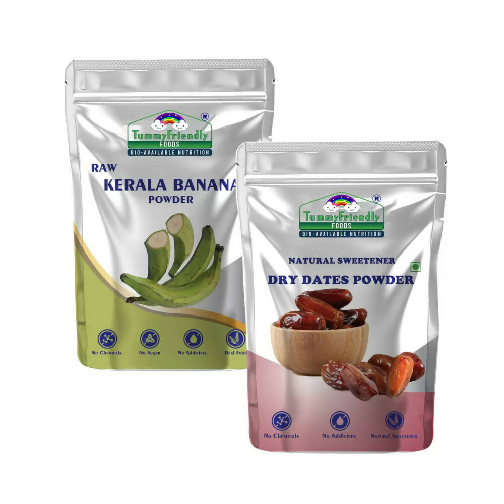 TummyFriendly Foods Dry Dates Powder and Raw Kerala Banana Powder Combo - Distacart