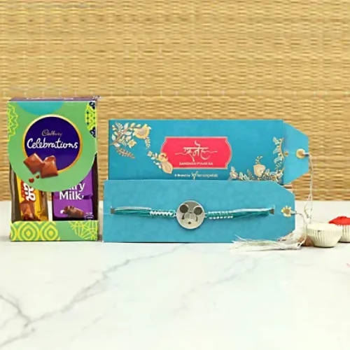 Cute Mickey Rakhi & Cadbury Celebrations - Distacart