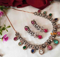 Thumbnail for Khavi Arts Designer Set with Rose Antique Polish-Multicolor - Distacart