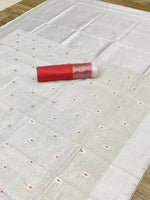 Thumbnail for DEIANA'S Beautiful Golden Jari with New Design Soft Cotton Saree - White - Distacart