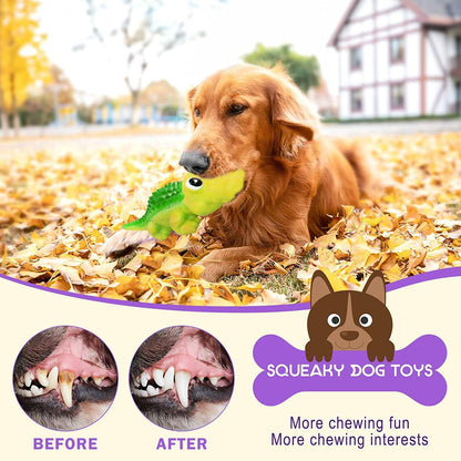 Sage Square Durable Interactive Dog Squeaky Crocodile Toy (Random Color) - Distacart