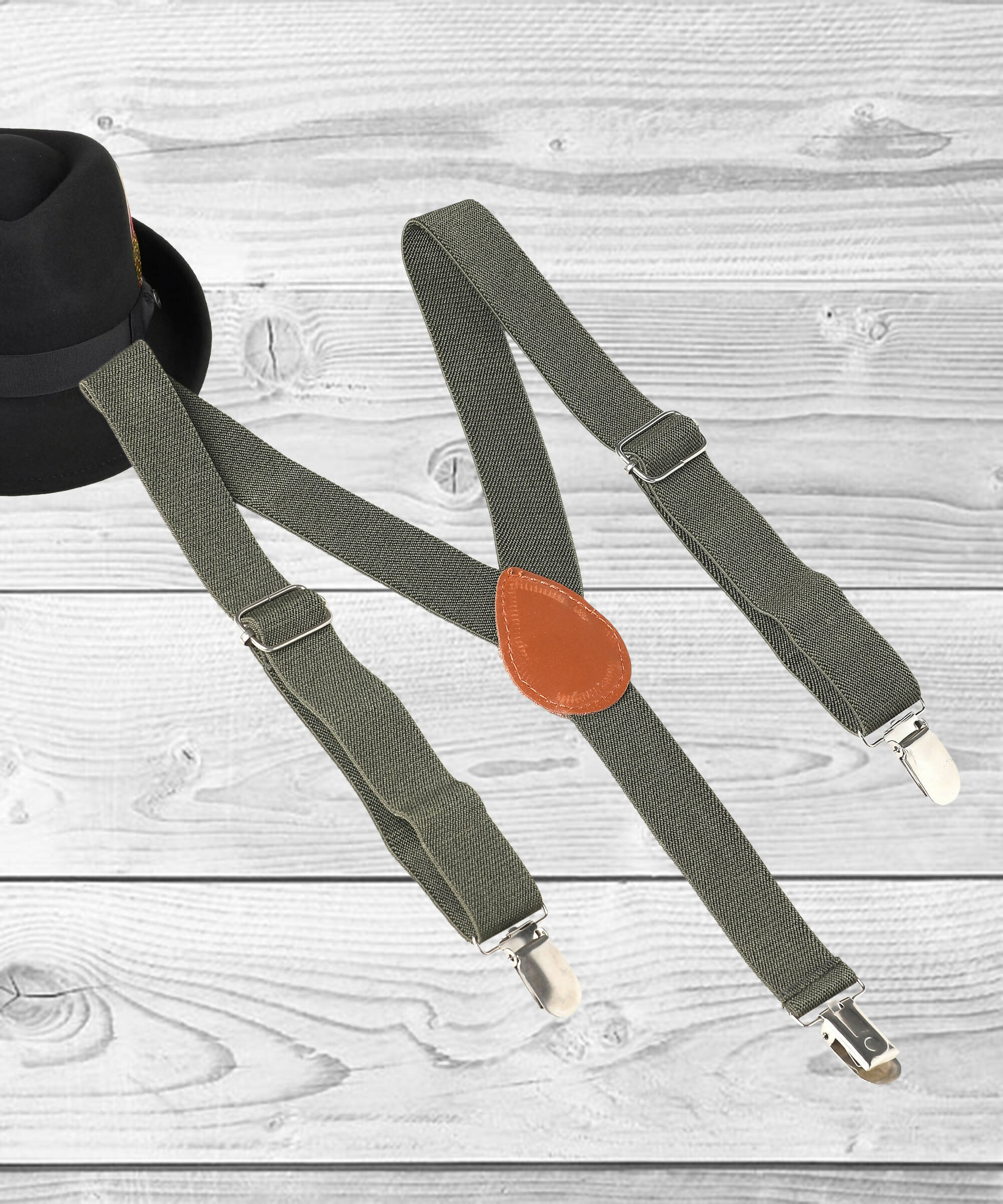 Manet Boys Solid Suspenders - Bottle Green - Distacart