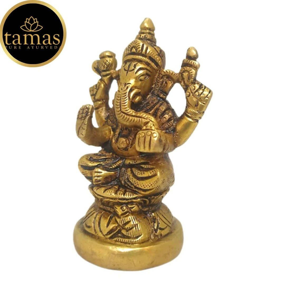 Tamas Brass Handmade Vinayakmoorti Ganesha Statue (Golden) - Distacart