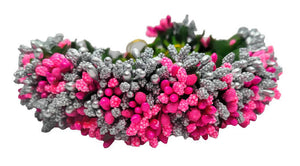 Pink & Silver Pollens Bridal Hair Gajra - Distacart