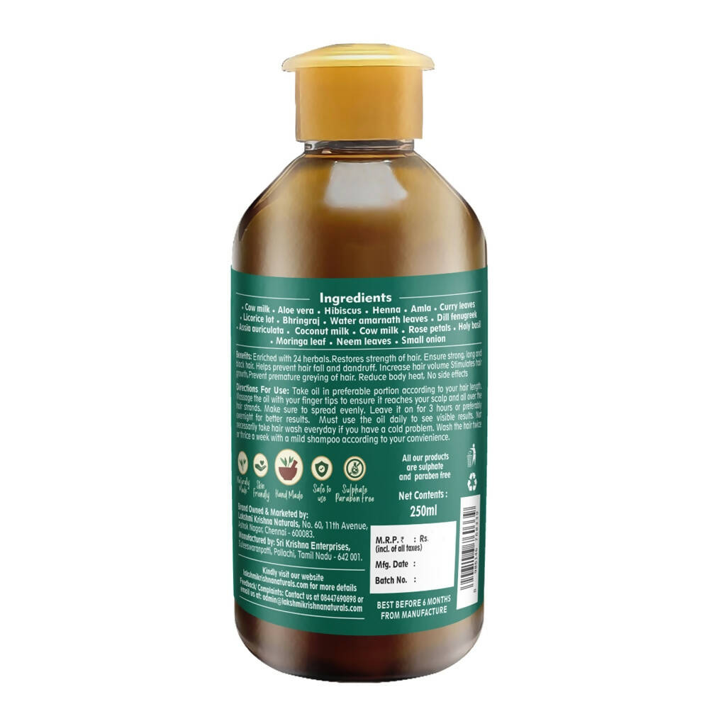 Lakshmi Krishna Naturals 24 Herbs Hair Oil For Hair Fall Resistance - Distacart