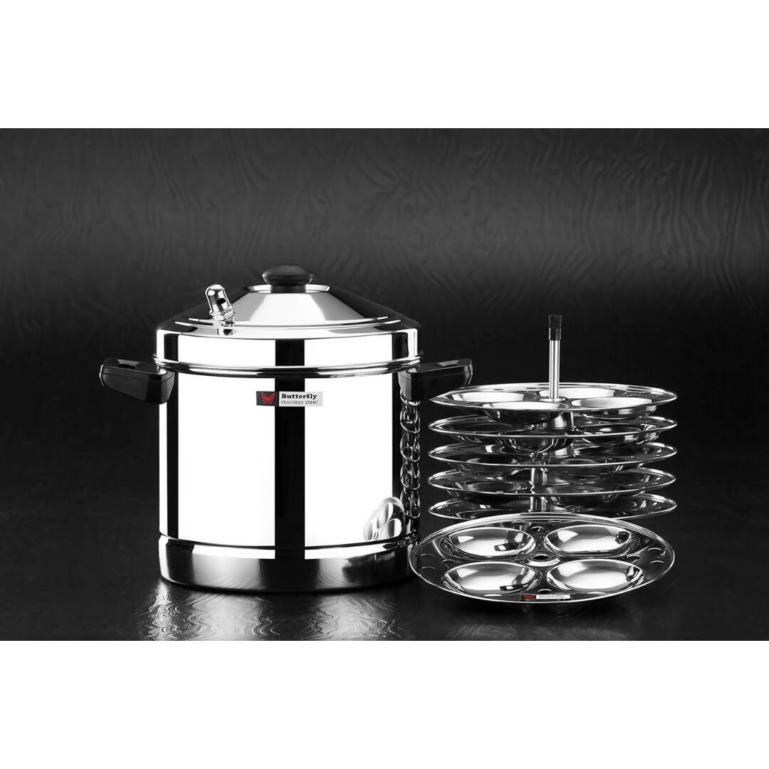 Butterfly Stainless Steel Idli Cooker, Idly Maker With 6 Plates - Distacart