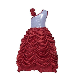 Asmaani Baby Girl Multi-Color Satin A-Line Maxi Full Length Dress (AS-DRESS_22033) - Distacart