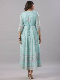Thumbnail for Juniper Women Sky Blue Chiffon Dobby Printed Maxi Dress - Distacart