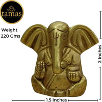 Thumbnail for Tamas Brass Ganesha Statue for Temple (Golden) - Distacart