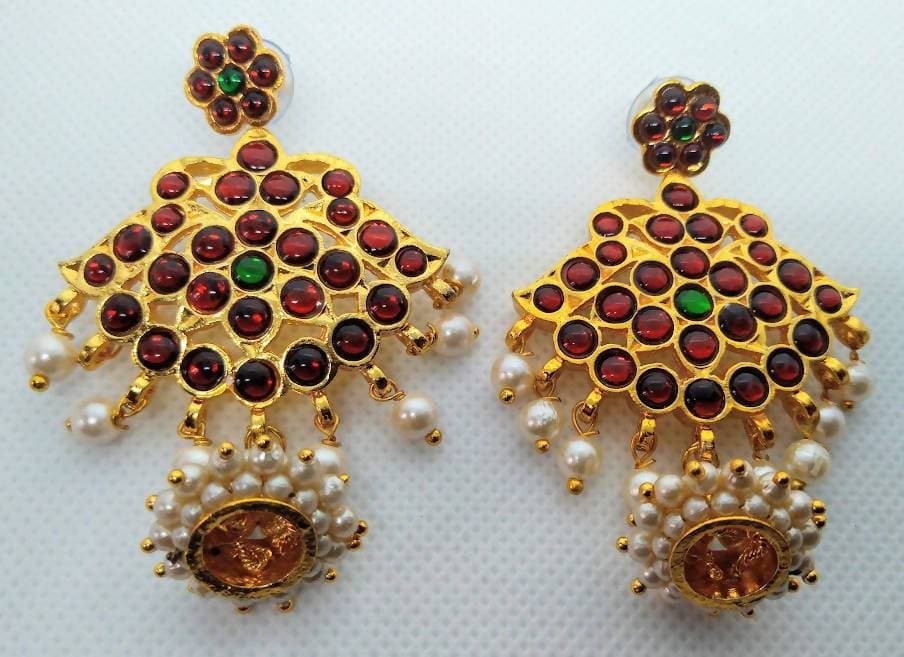 Multicolor Kemp Jhumkas With Cute Pearls