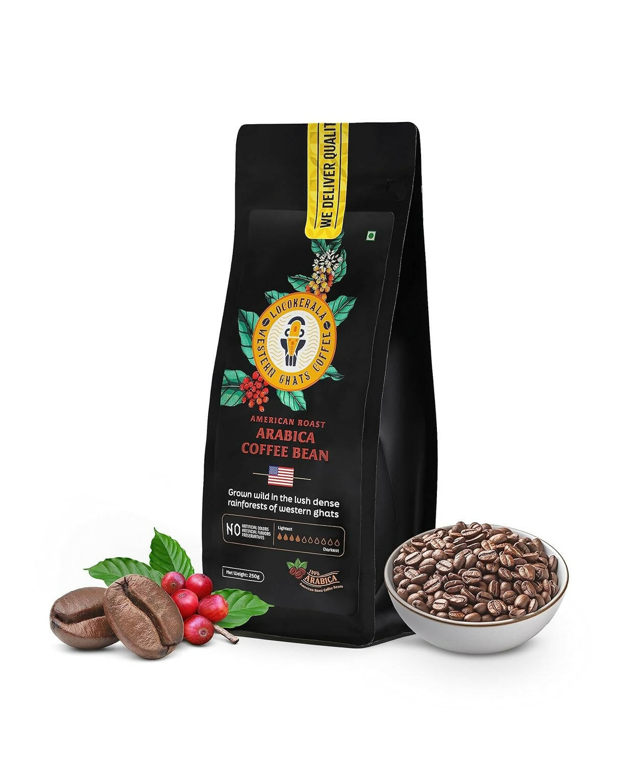 LocoKerala Western Ghats American Roast Arabica Whole Bean Coffee - Distacart