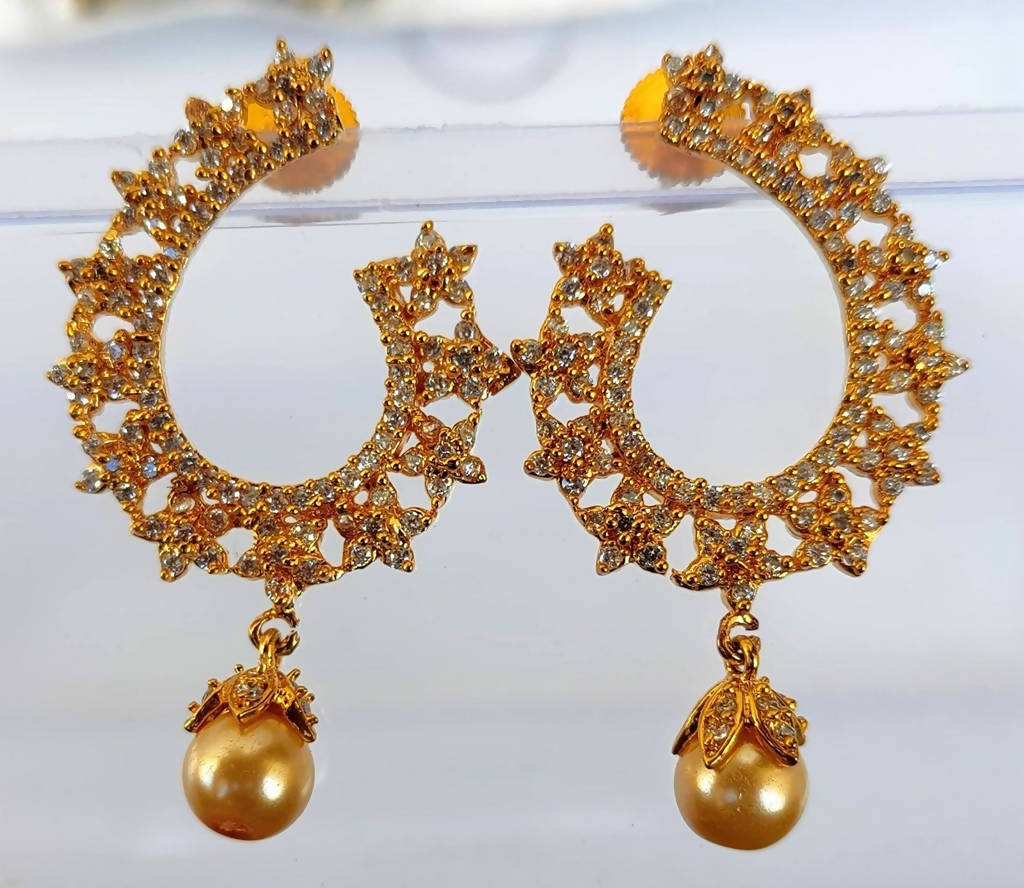 White AD Designer Earrings - Distacart