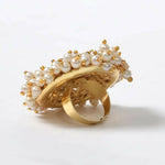 Thumbnail for Mominos Fashion Joharkamal Gold-Plated with Pearls Adjustable Finger Ring - Distacart