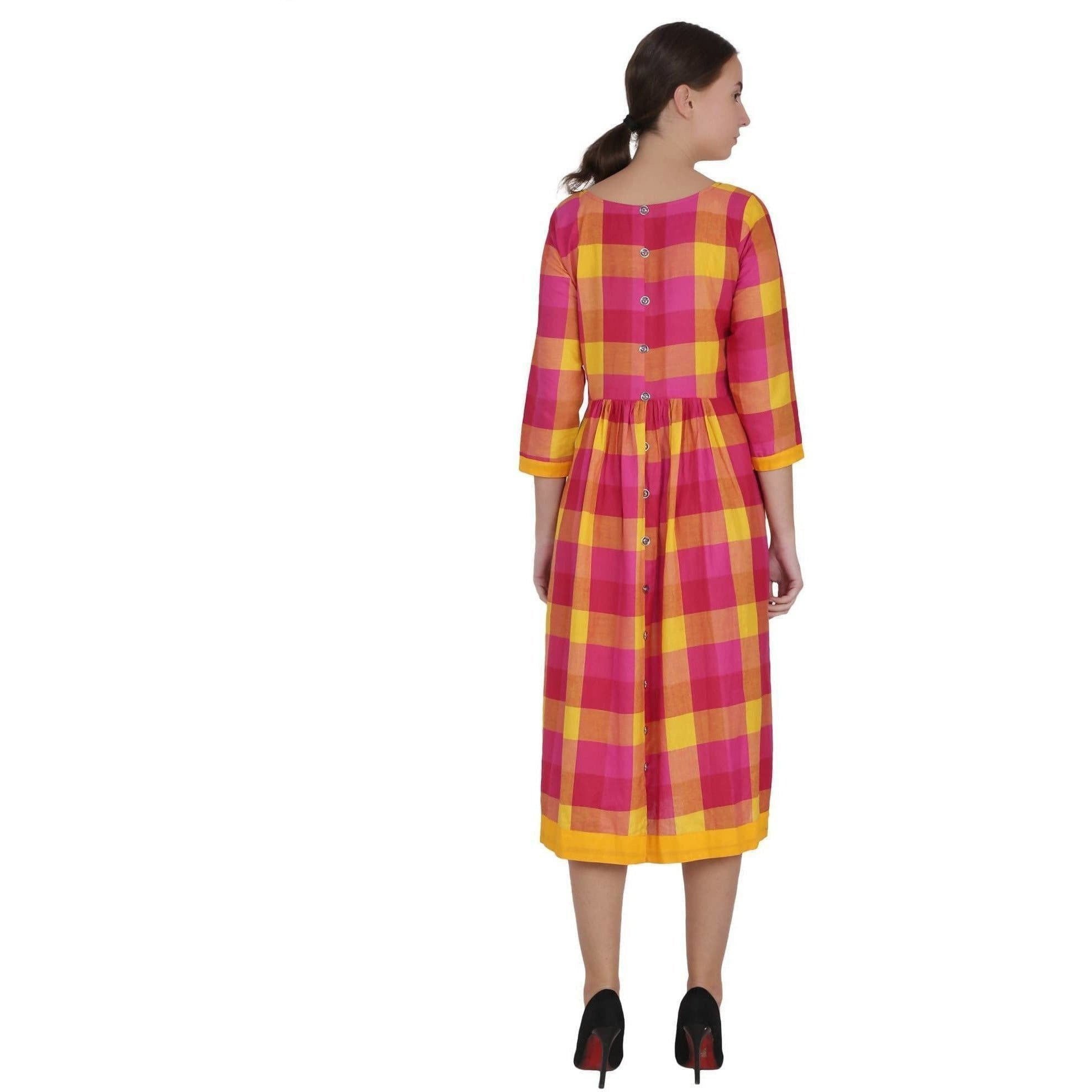 Kanoor Women's Multi rayon frock style kurti