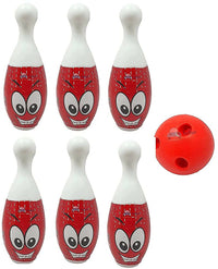 Thumbnail for Kipa Proudly Made in India Big Size Plastic Bowling Set 6 pins 2 Balls Large Bowling Toy for Kids Multi Color with Smart Chain Carry Case - Distacart