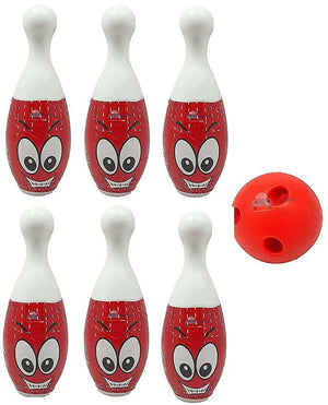 Kipa Proudly Made in India Big Size Plastic Bowling Set 6 pins 2 Balls Large Bowling Toy for Kids Multi Color with Smart Chain Carry Case - Distacart