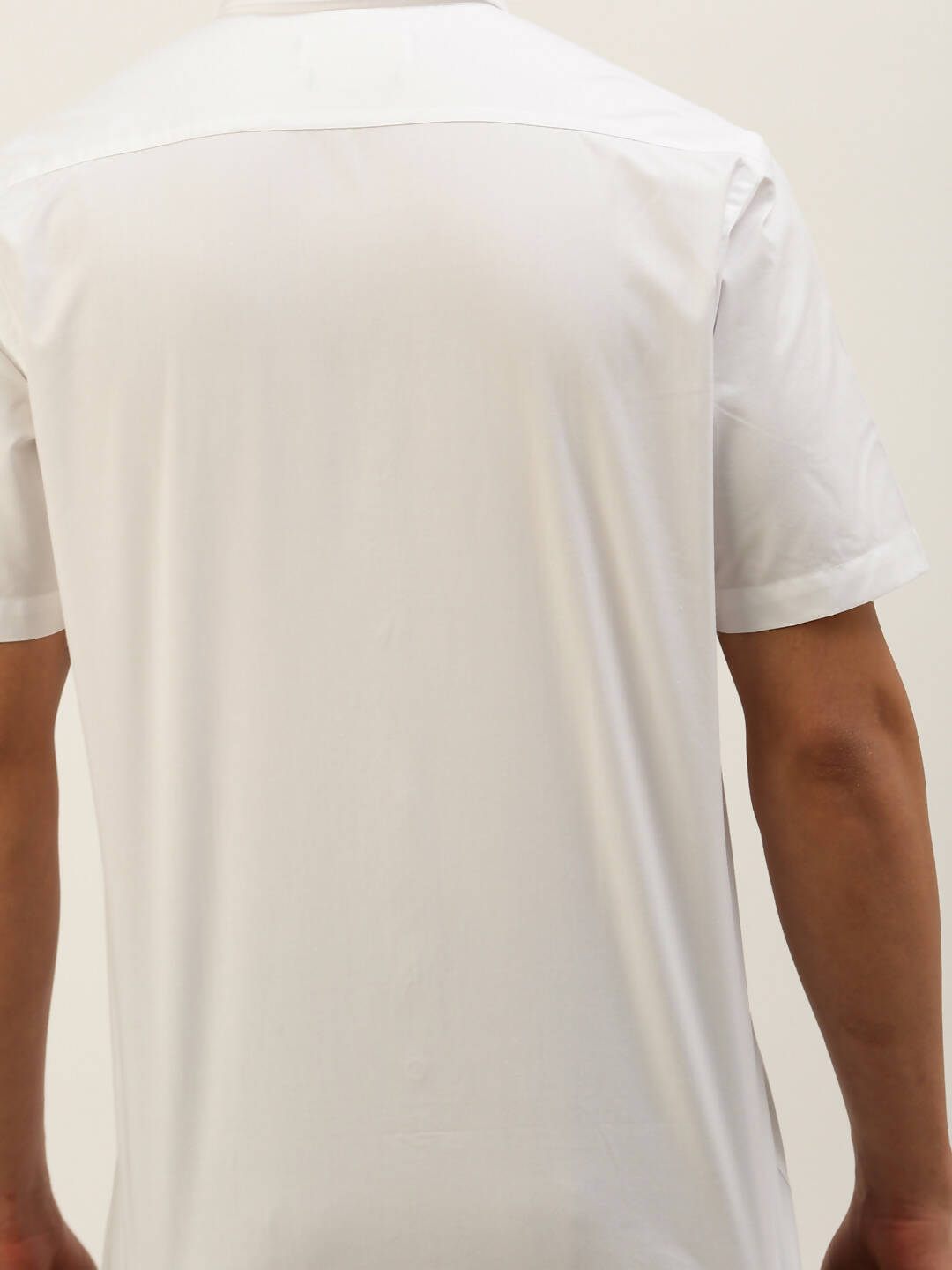 Ramraj Cotton Mens Half Sleeve Formal Poly Cotton White Shirt - Distacart