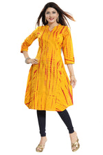 Thumbnail for Snehal Creations Yellow Cotton Chikan Embroidery Tunic - Distacart