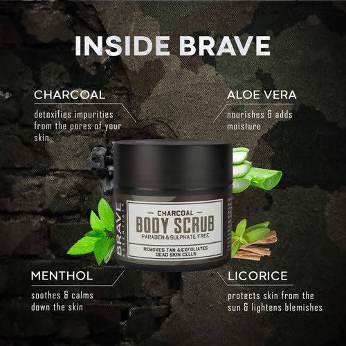 Brave Essentials Charcoal Body Scrub - Distacart
