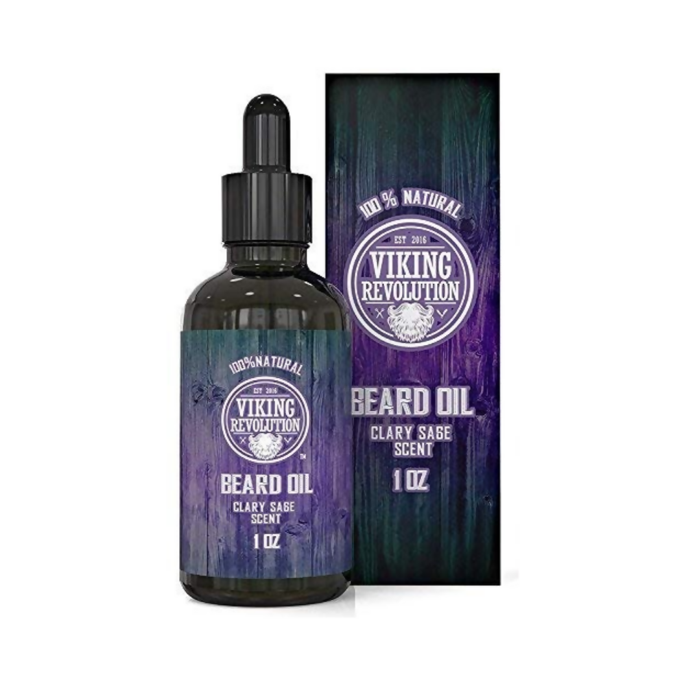 Viking Revolution Beard Oil Conditioner - All Natural Clary Sage Scent - Distacart