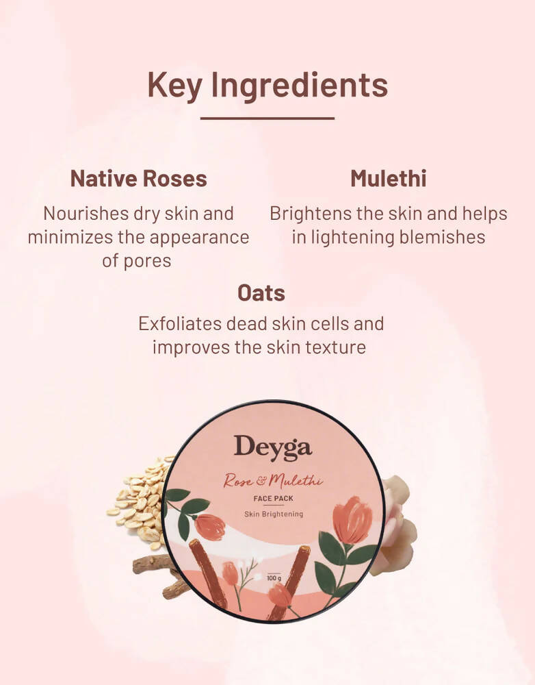 Deyga Rose & Mulethi Skin Brightening Pack - Distacart