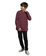 Thumbnail for Manet Boys Full Sleeves Dot Printed Ethnic Shirt - Maroon - Distacart