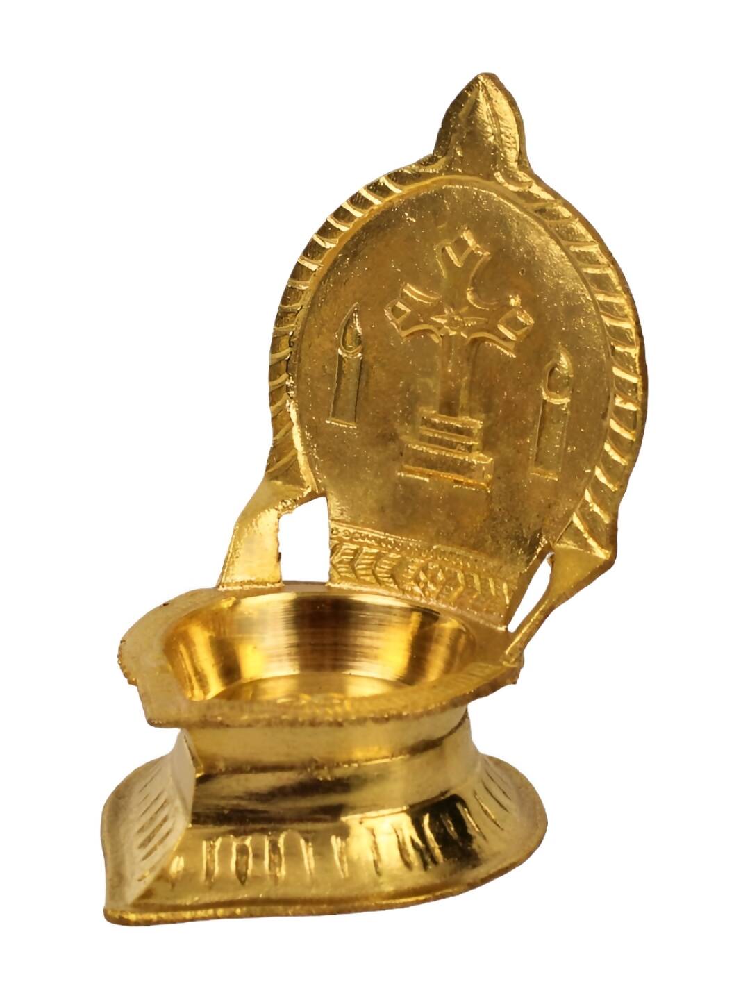 Spillbox Gold-Toned Brass Cross Diya Pooja Essential - Distacart