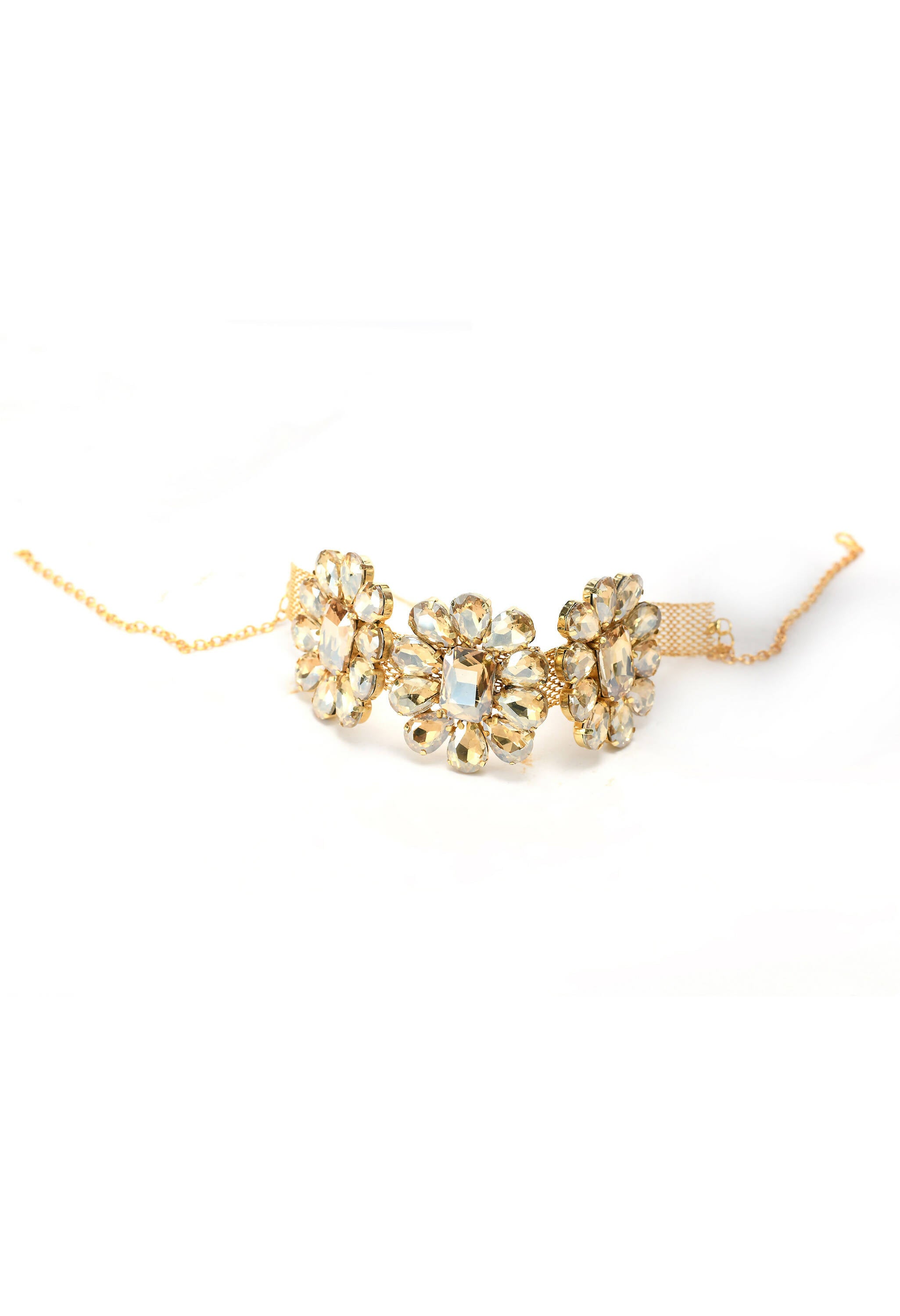 Mominos Fashion Joharkamal Gold-Plated Brass Finish Stone Choker For Women & Girls (Golden) - Distacart
