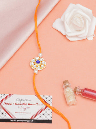 Designer kundan Rakhi - Ruby Raang - Distacart