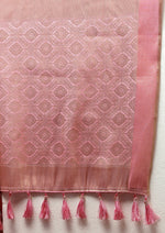 Thumbnail for Lorenvalley Fashion Pink Cotton Woven Design with Zari Weaving Design Saree - Distacart