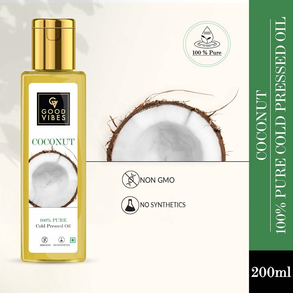 Good Vibes Coconut 100% Pure Cold Pressed Carrier Oil For Hair & Skin