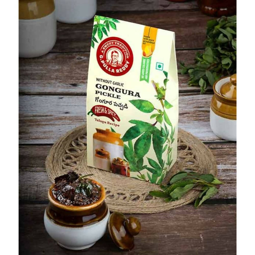 Pulla Reddy Gongura Pickle Without Garlic - Distacart