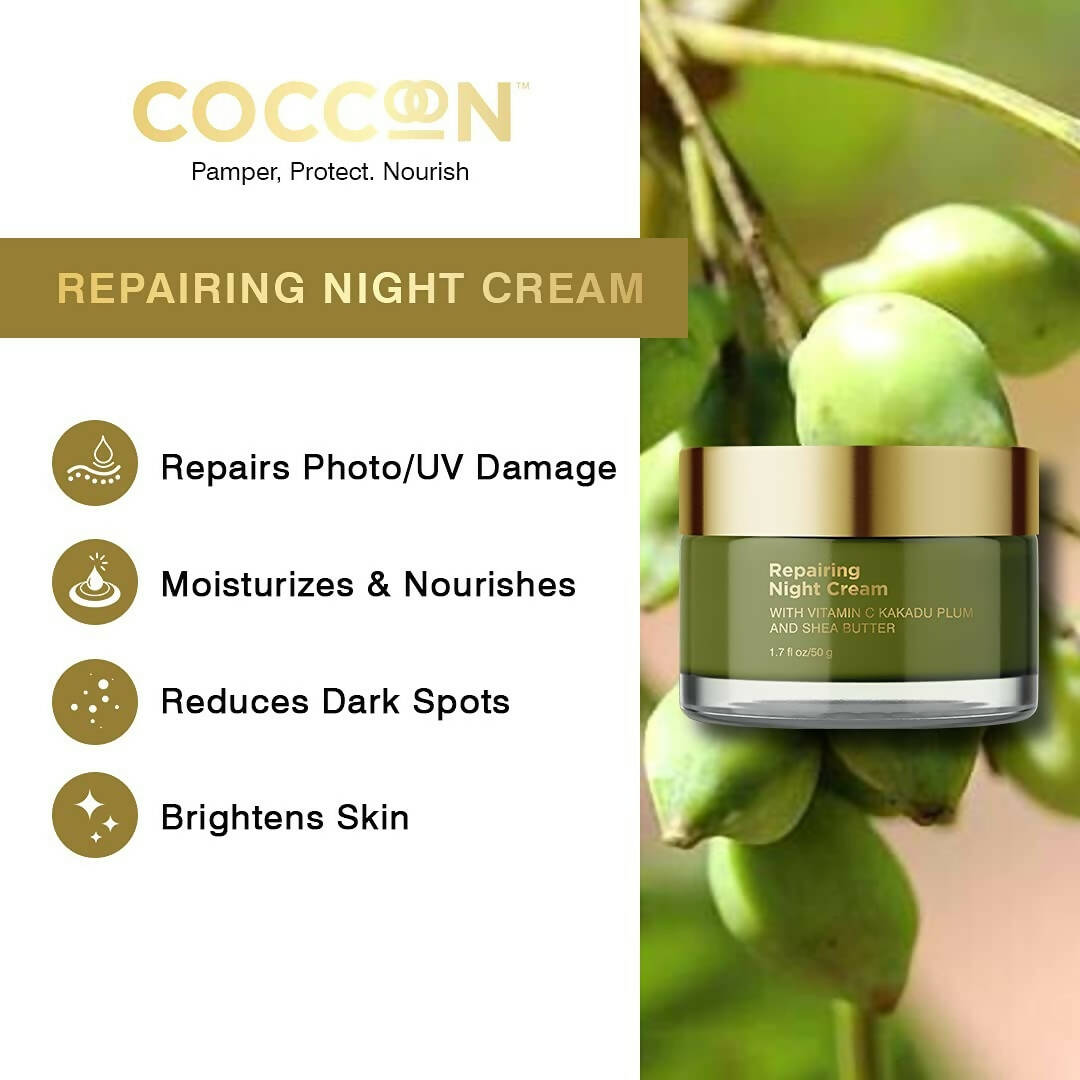 Coccoon Repairing Night Cream With Vitamin C Kakadu Plum and Shea Butter - Distacart