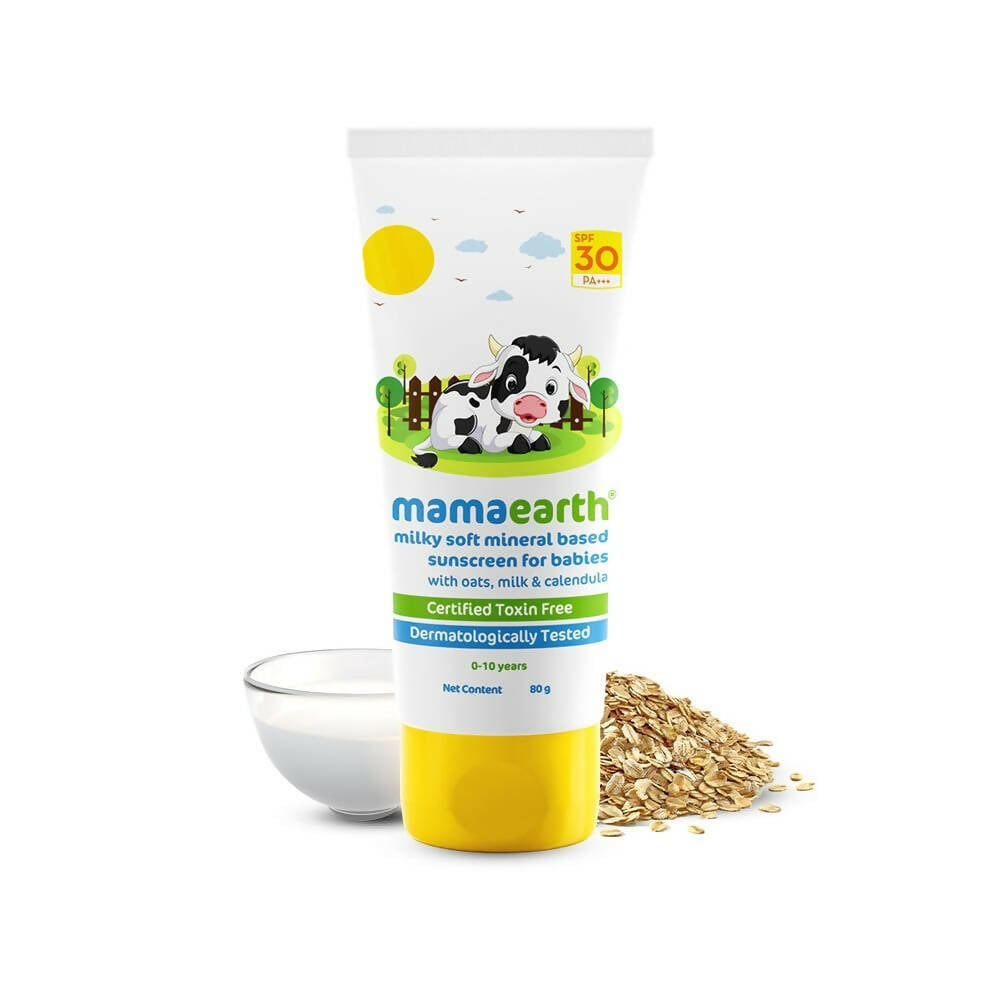 Mamaearth Milky Soft Mineral Based Sunscreen SPF 30 & PA+++ With Oats, Milk and Calendula - Distacart